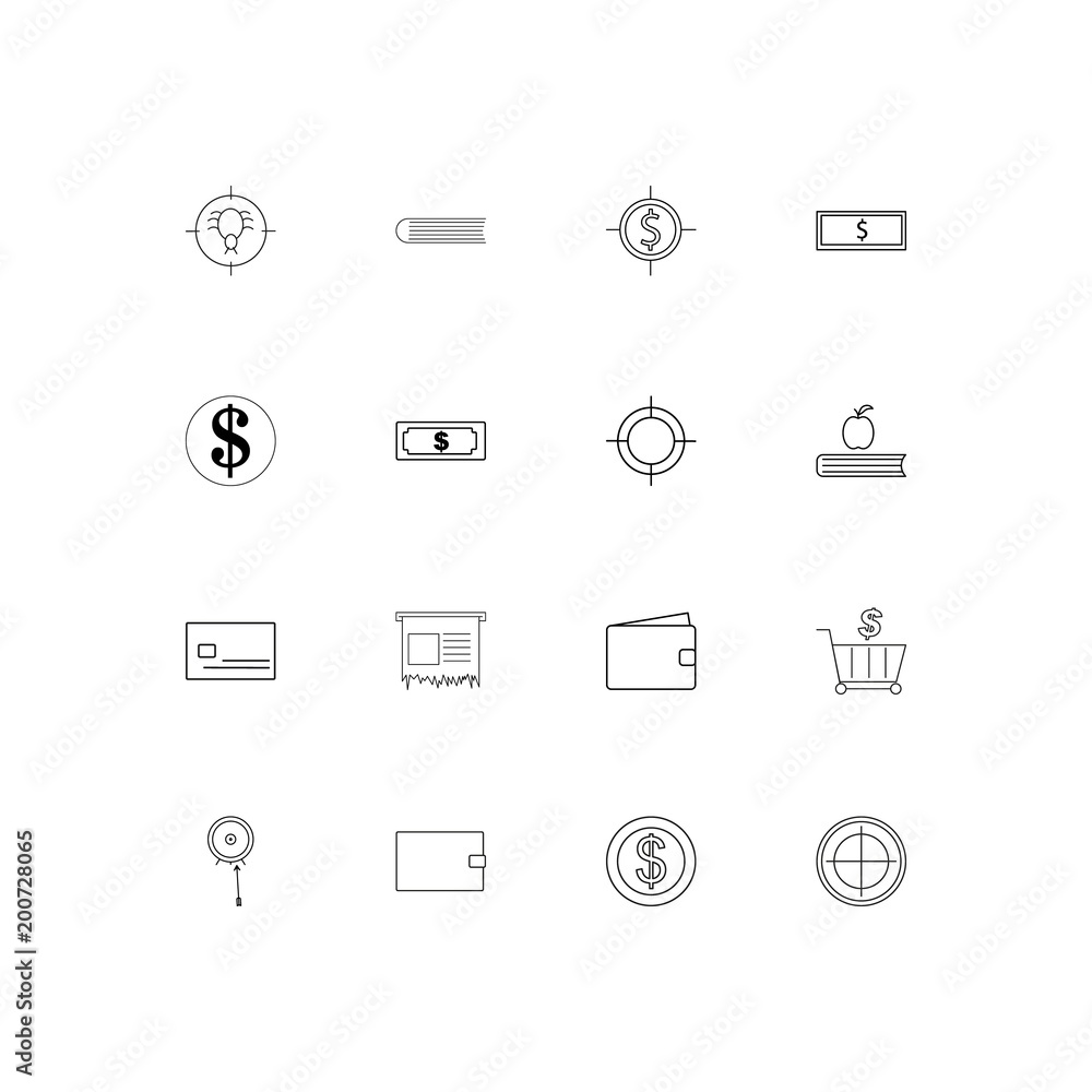 Banking, Finance And Money simple linear icons set. Outlined vector icons Banking, Finance And Money simple linear icons set. Outlined vector icons