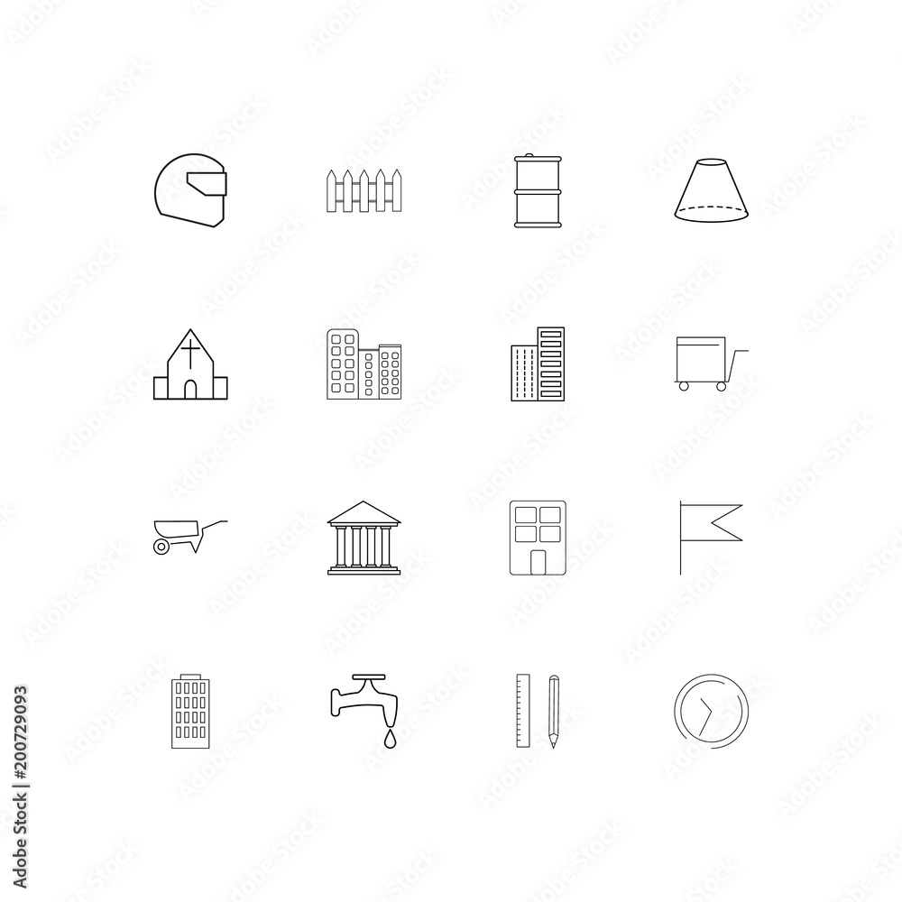 Buildings And Constructions simple linear icons set. Outlined vector icons Buildings And Constructions simple linear icons set. Outlined vector icons