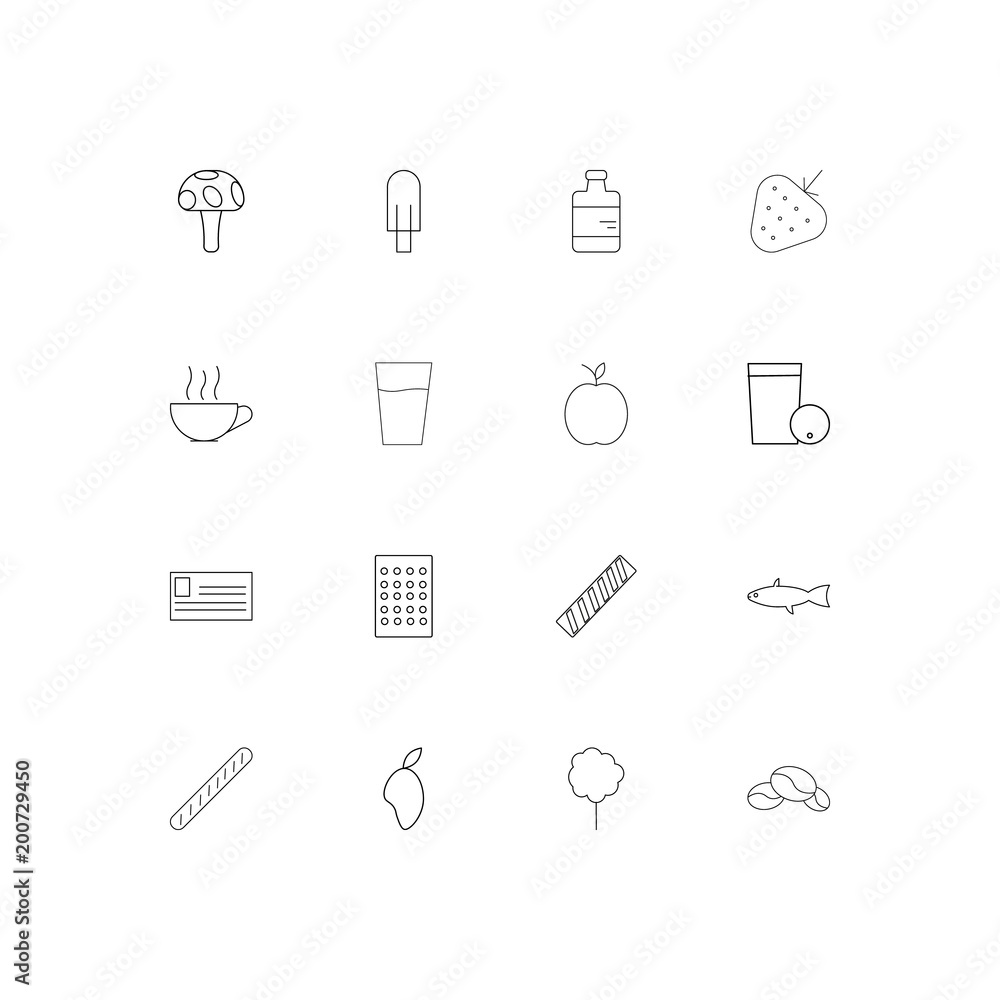 Food And Drink simple linear icons set. Outlined vector icons Food And Drink simple linear icons set. Outlined vector icons