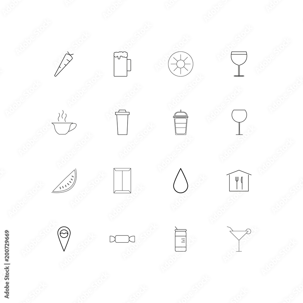 Food And Drink simple linear icons set. Outlined vector icons Food And Drink simple linear icons set. Outlined vector icons