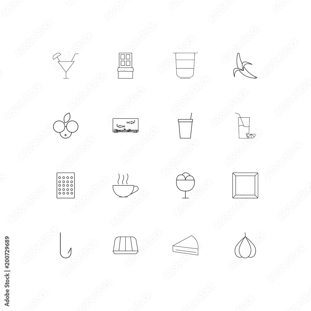 Food And Drink simple linear icons set. Outlined vector icons Food And Drink simple linear icons set. Outlined vector icons