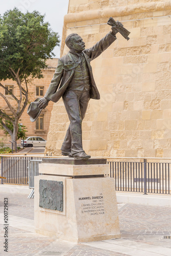 Floriana, Malta. Monument to Manwel Dimech photo