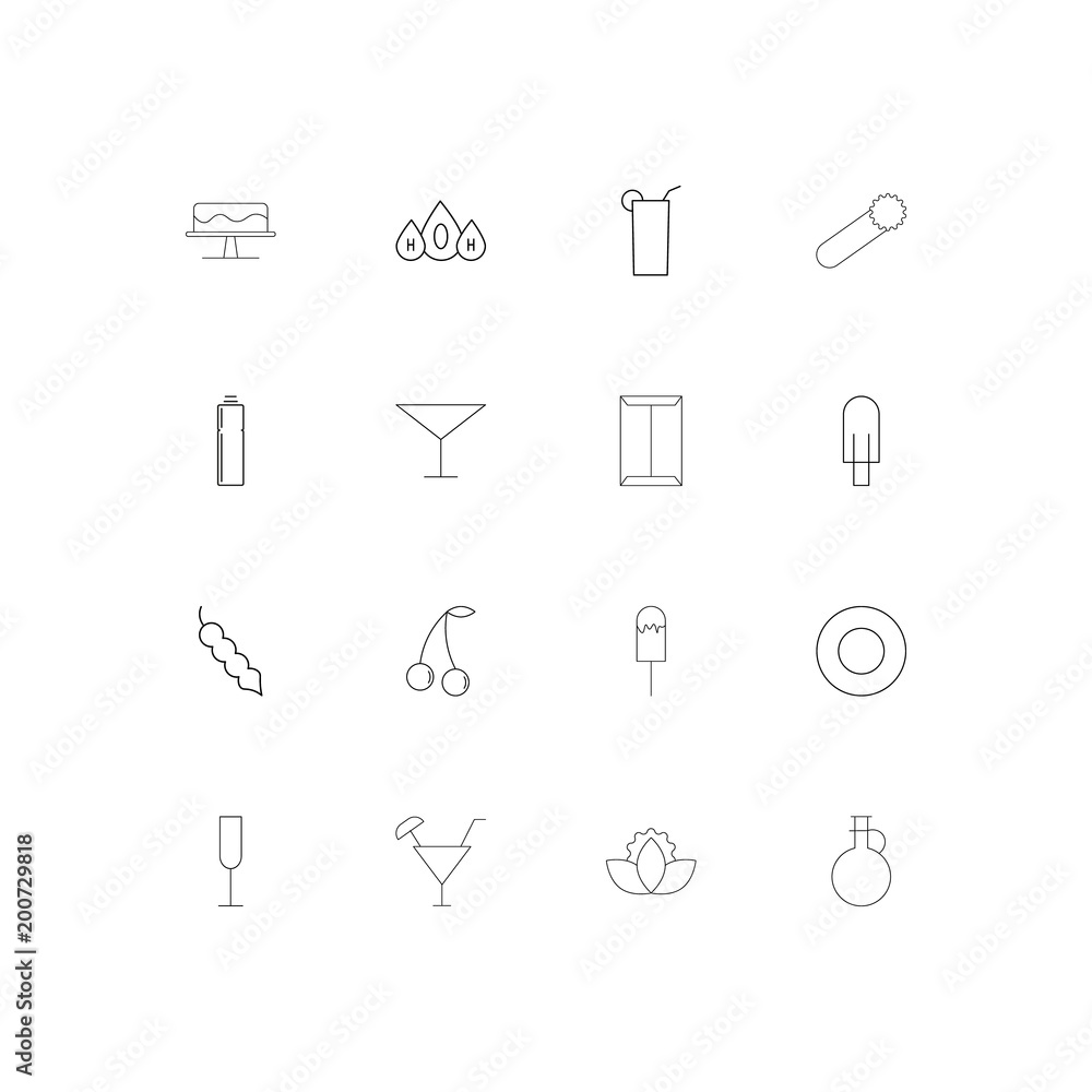 Food And Drink simple linear icons set. Outlined vector icons Food And Drink simple linear icons set. Outlined vector icons
