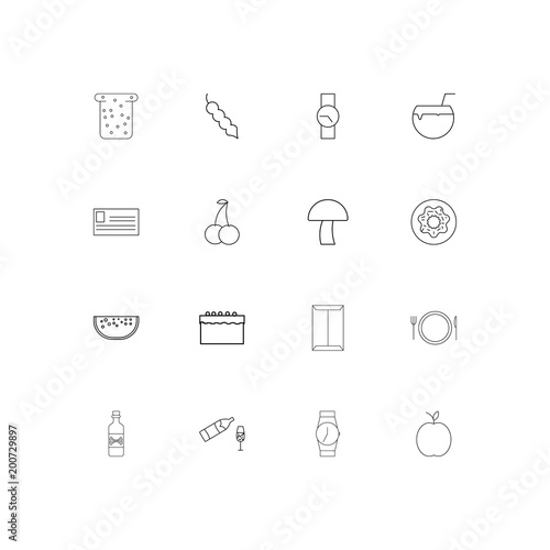 Food And Drink simple linear icons set. Outlined vector icons