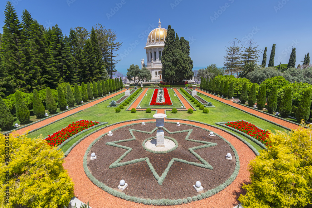 Φωτογραφία View on beautiful Bahai garden with Shrine of Bab. Haifa, Israel.