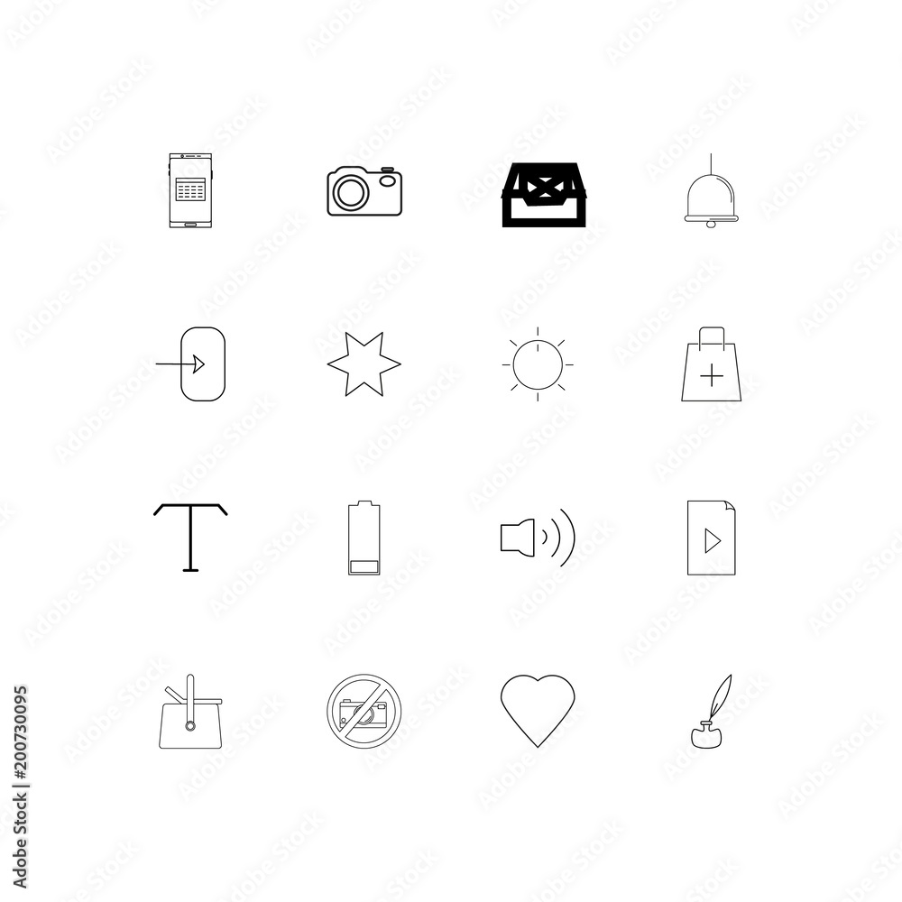 Interface simple linear icons set. Outlined vector icons Interface simple linear icons set. Outlined vector icons