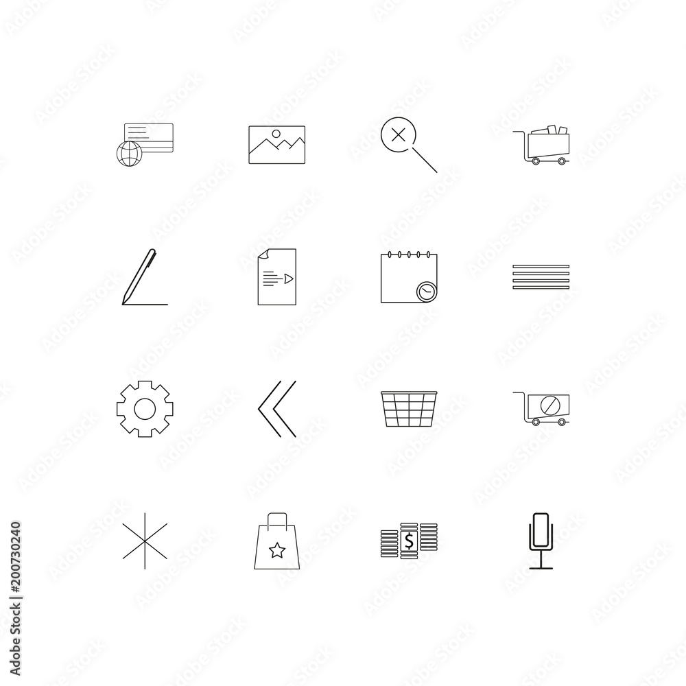Interface simple linear icons set. Outlined vector icons Interface simple linear icons set. Outlined vector icons