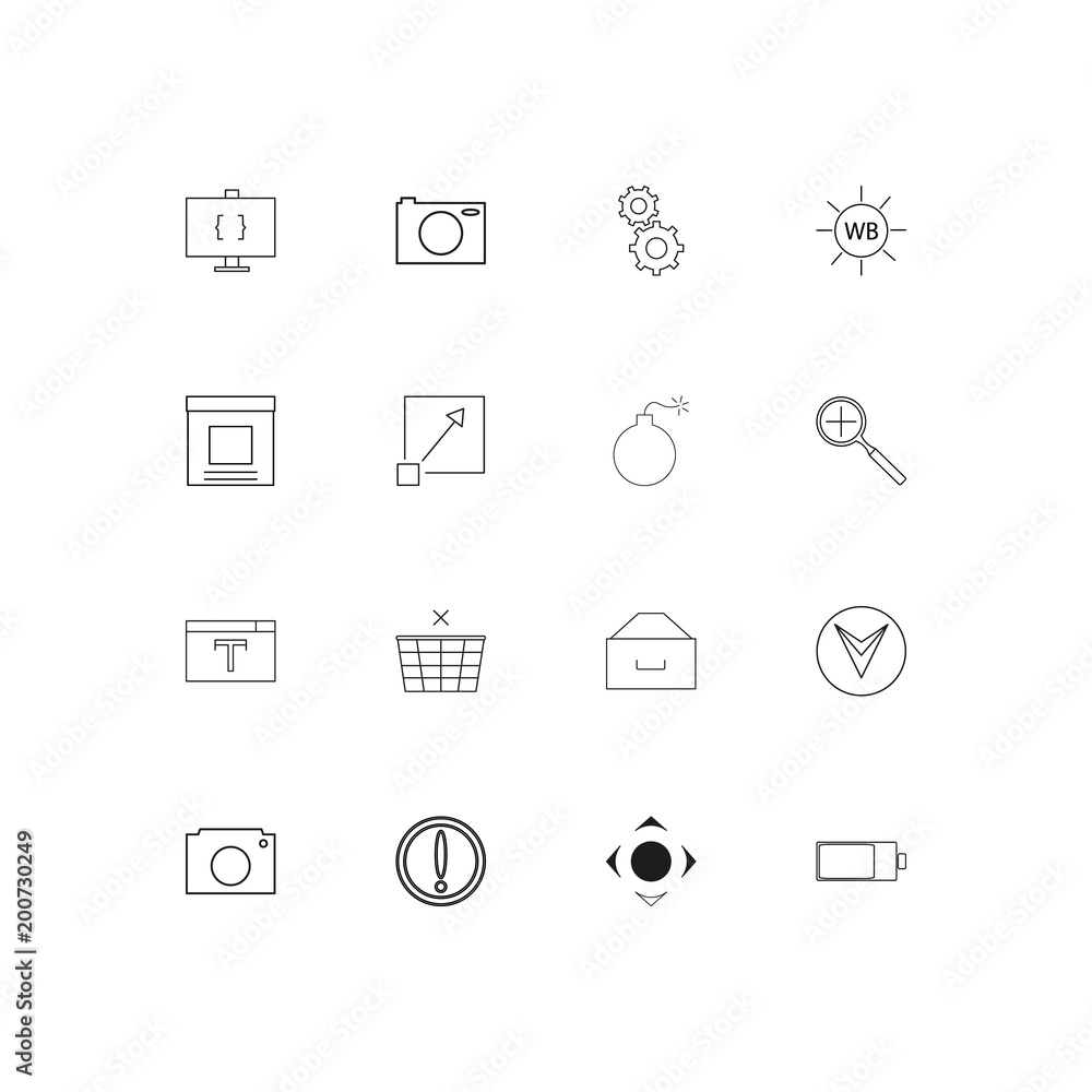 Interface simple linear icons set. Outlined vector icons Interface simple linear icons set. Outlined vector icons