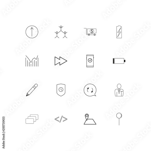 Interface simple linear icons set. Outlined vector icons