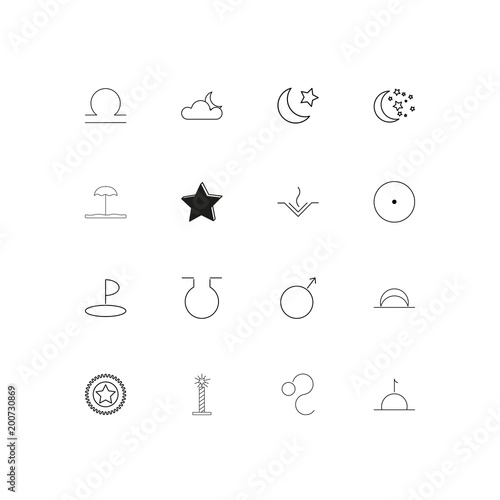 Astrology simple linear icons set. Outlined vector icons