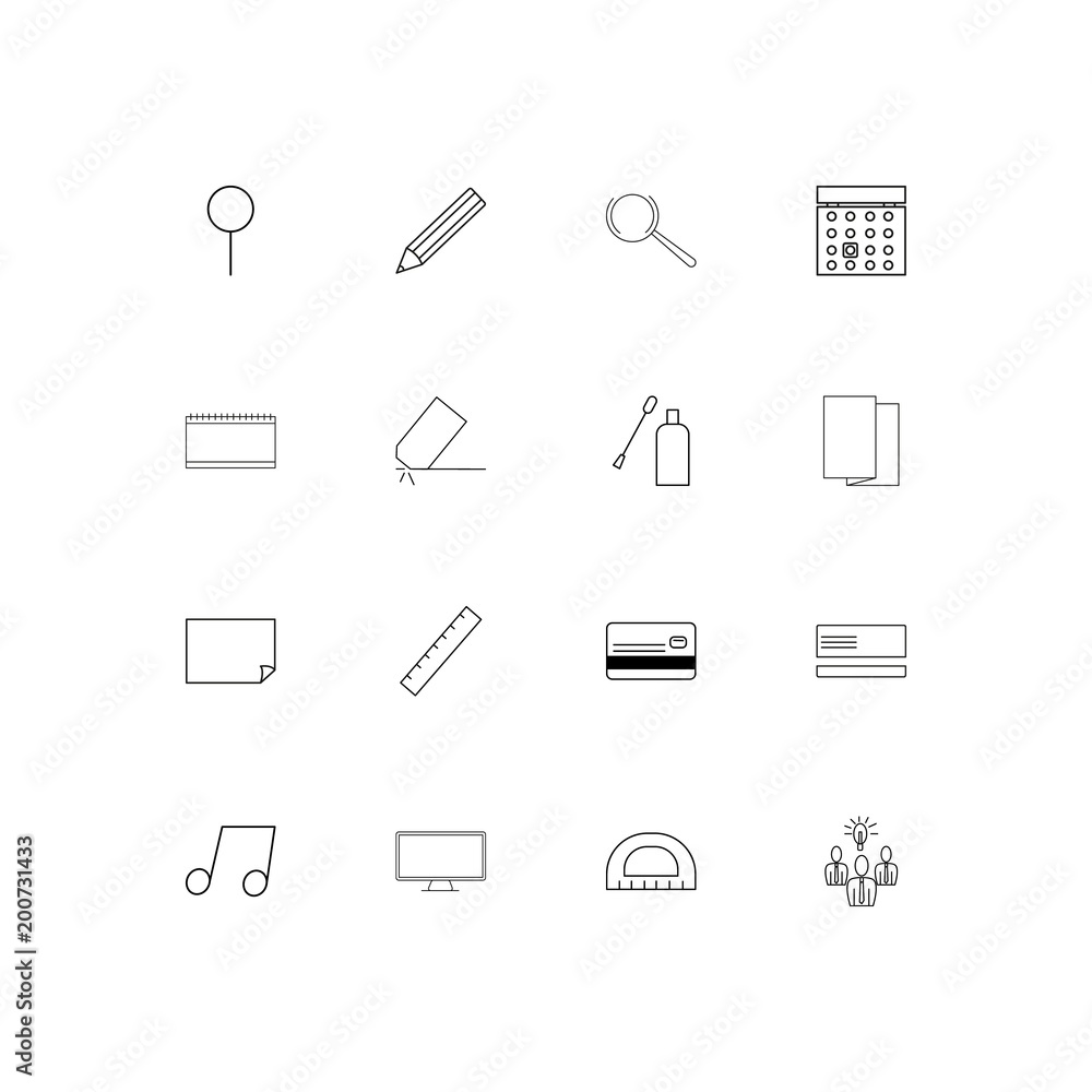 Office simple linear icons set. Outlined vector icons Office simple linear icons set. Outlined vector icons