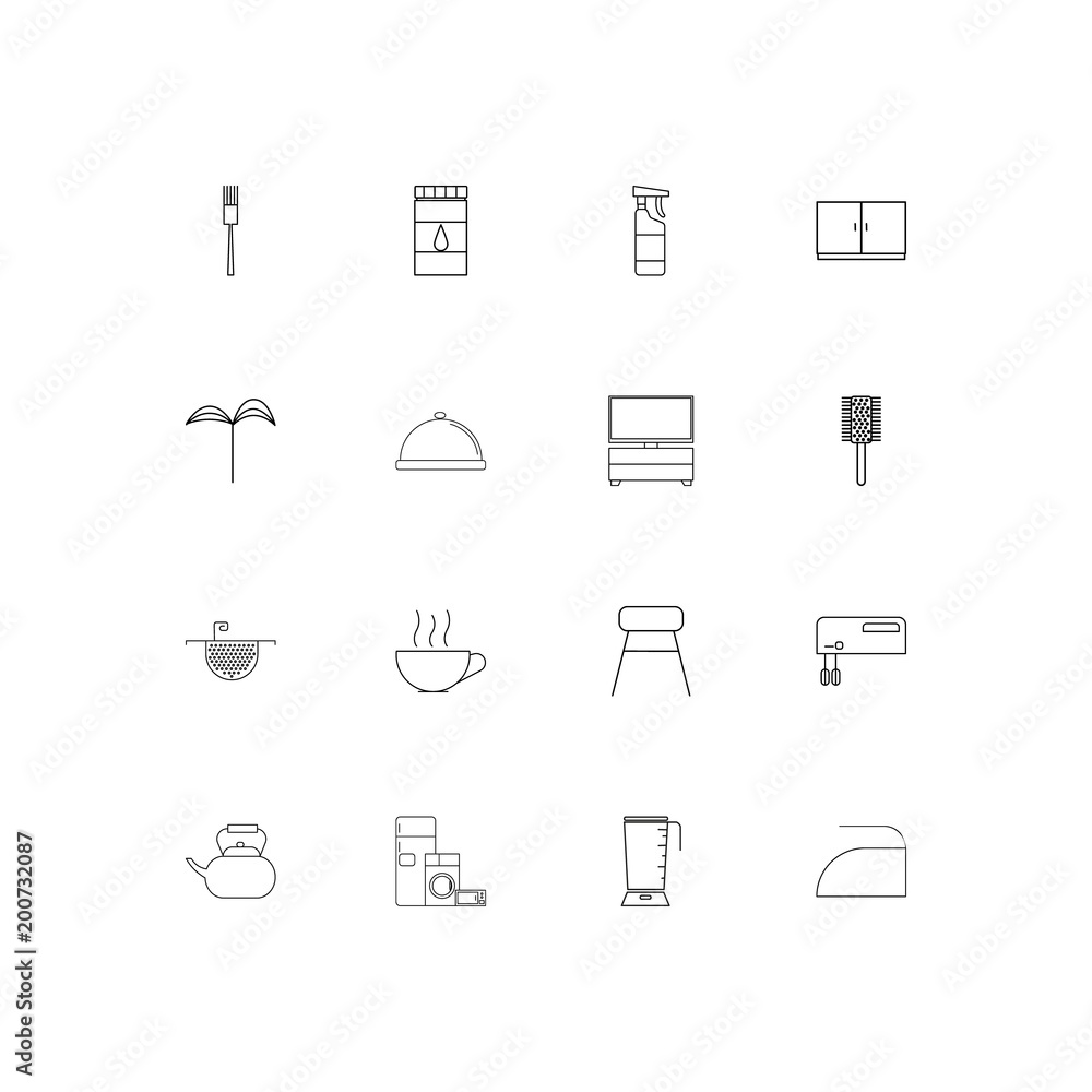 Home Appliances And Equipment simple linear icons set. Outlined vector icons Home Appliances And Equipment simple linear icons set. Outlined vector icons