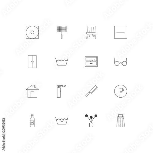 Home Appliances And Equipment simple linear icons set. Outlined vector icons