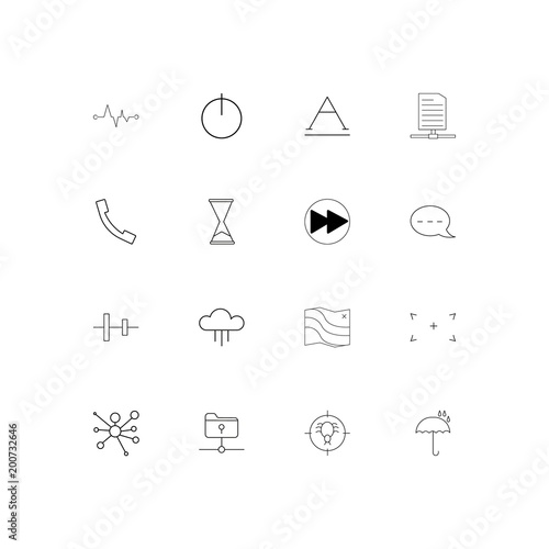 Web And Text simple linear icons set. Outlined vector icons