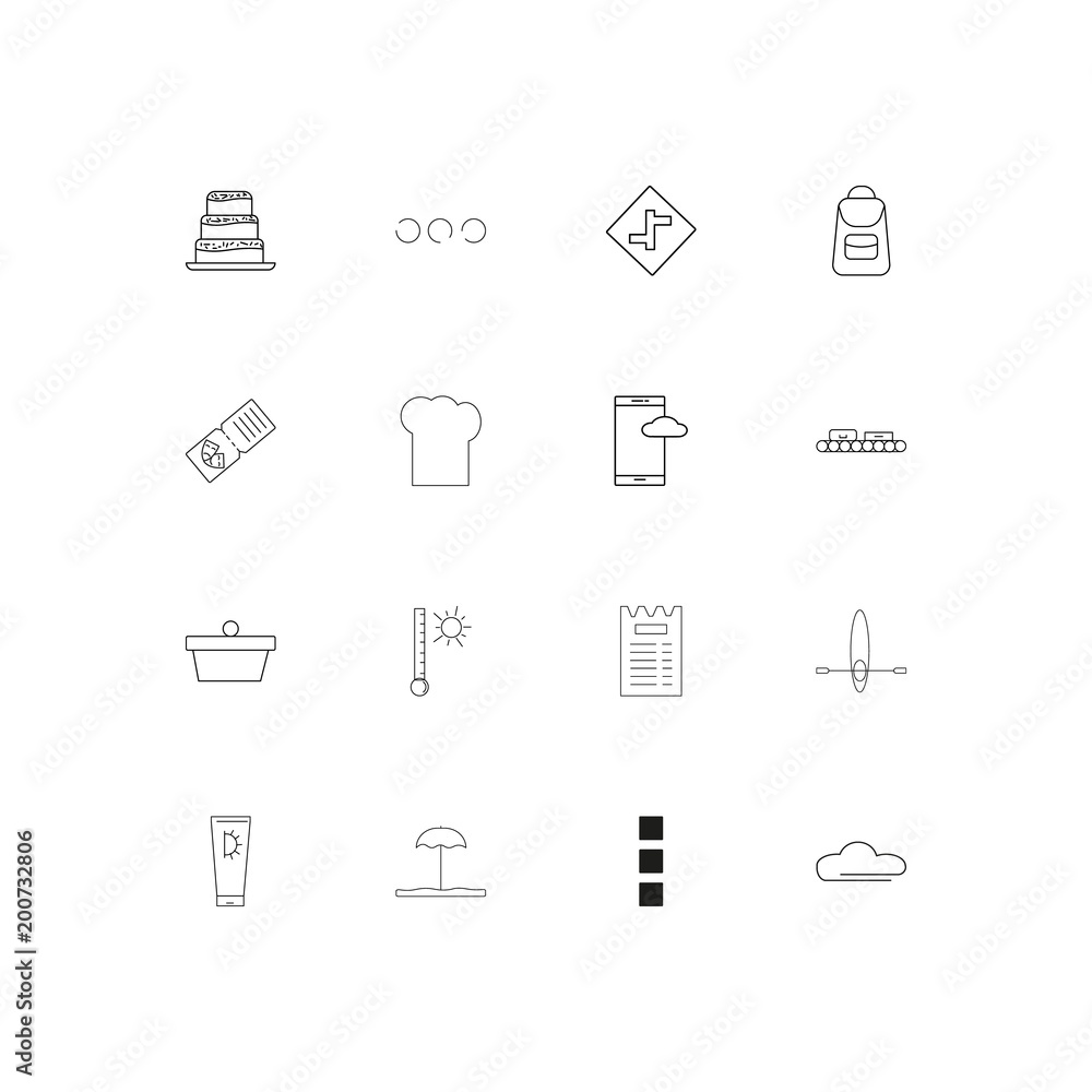 Travel simple linear icons set. Outlined vector icons Travel simple linear icons set. Outlined vector icons