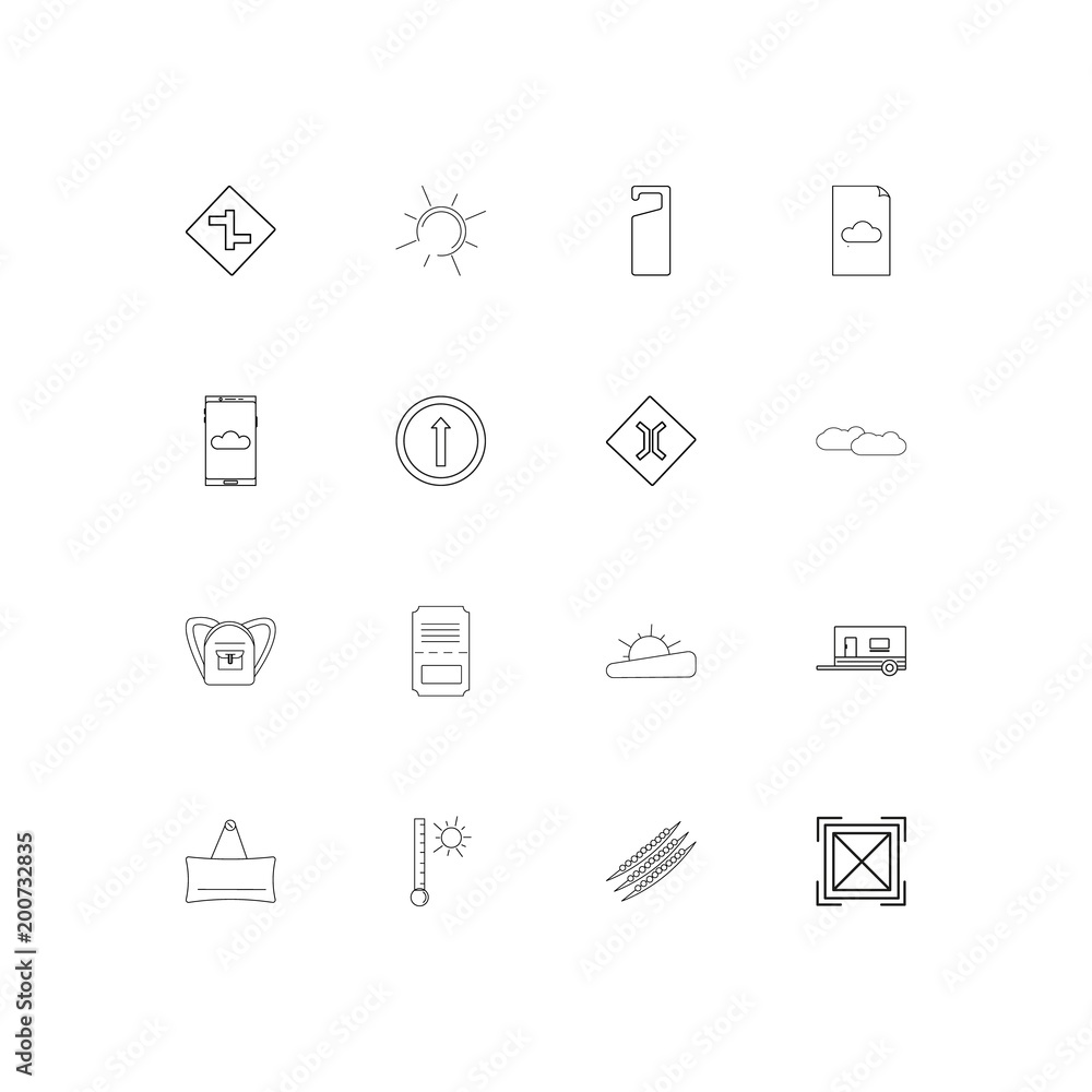 Travel simple linear icons set. Outlined vector icons