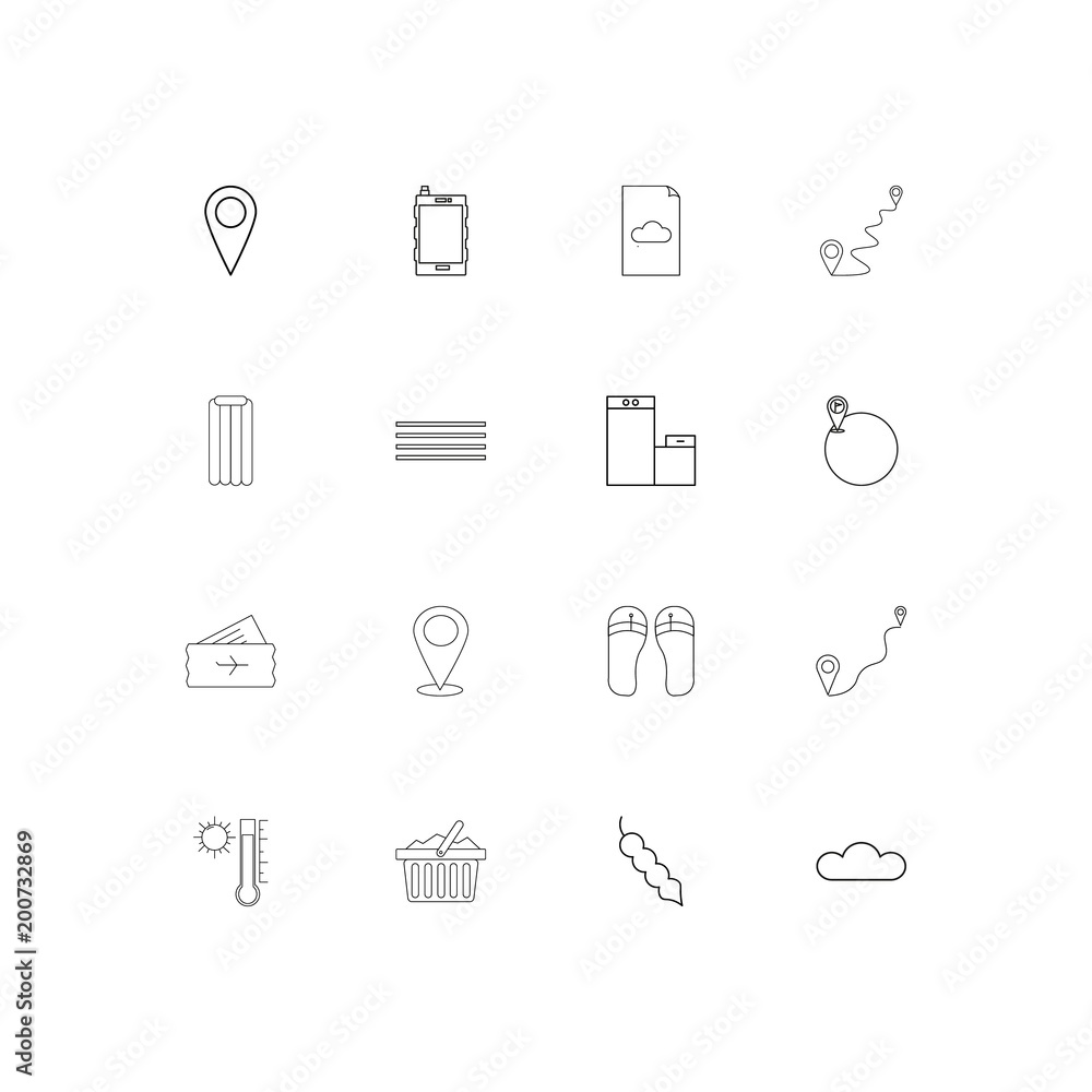 Travel simple linear icons set. Outlined vector icons Travel simple linear icons set. Outlined vector icons