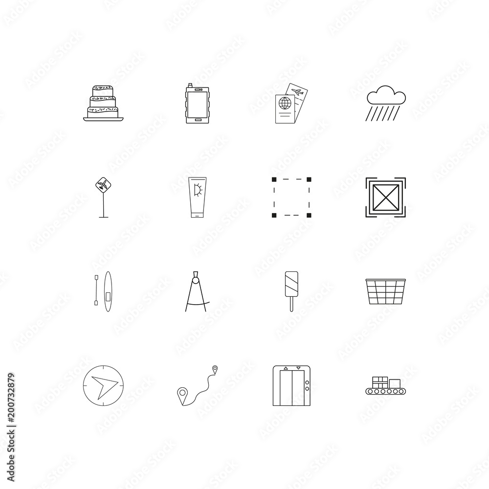 Travel simple linear icons set. Outlined vector icons Travel simple linear icons set. Outlined vector icons