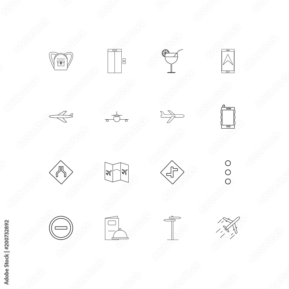 Travel simple linear icons set. Outlined vector icons Travel simple linear icons set. Outlined vector icons