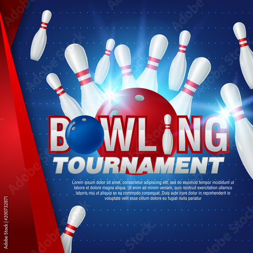 Bowling realistic illustration background