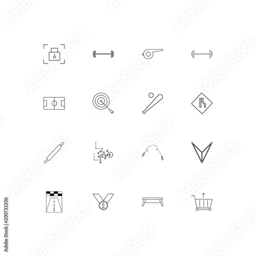 Sport Fitness And Recreation simple linear icons set. Outlined vector icons
