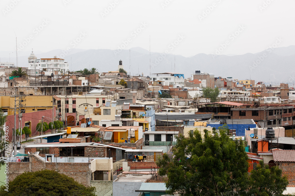 Arequipa, PERU - February 2, 2018 - Center of a town