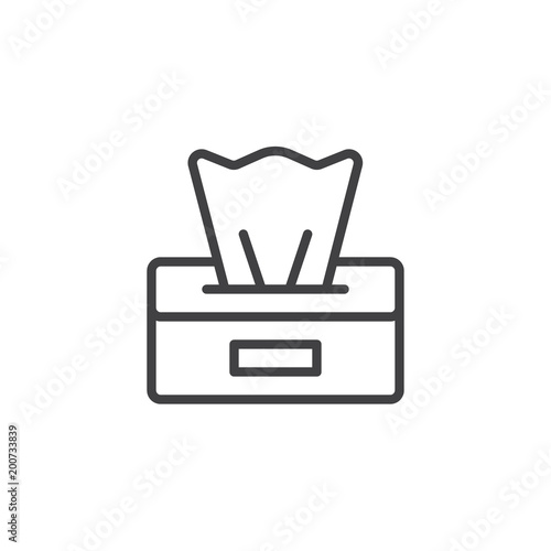 Paper napkins box outline icon. linear style sign for mobile concept and web design. Dry wipes box simple line vector icon. Symbol, logo illustration. Pixel perfect vector graphics