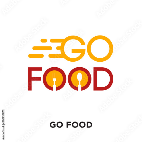 go food logo isolated on white background for your web, mobile and app design