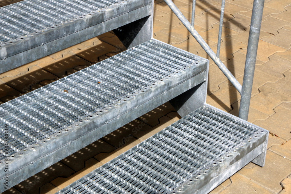 Steel staircase, verzinkte Stahltreppe im Außenbereich