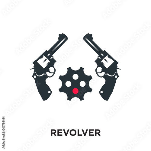 revolver logo isolated on white background for your web, mobile and app design