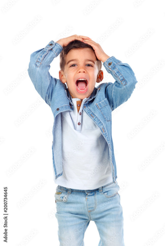 Surprised child with jeans Surprised child with jeans