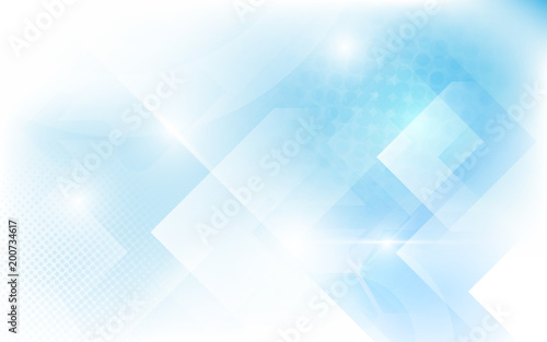 Abstract white and soft blue triangles shape. Halftone modern bright art and futuristic concept background