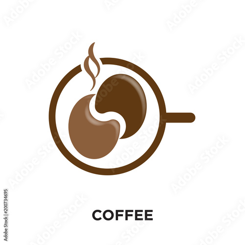 coffe logo isolated on white background for your web, mobile and app design