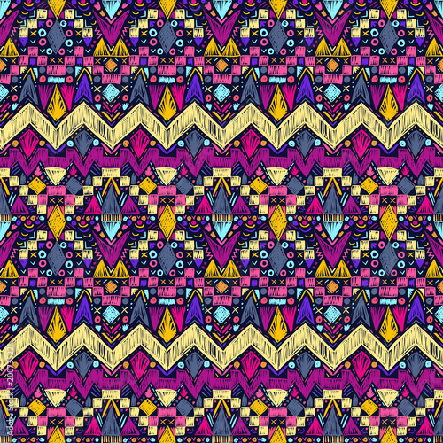 Sketch strokes pattern. Retro doodles ornament. Hand drawn effect illustration. Seamless trendy texture for fashion fabric design, interior elements, wallpapers and printed products.
