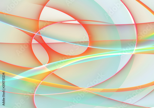 Colorful abstract flames rainbow lines background on white © 3dmart
