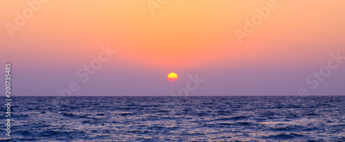 Sun and Mediterranean Sea in Greece.