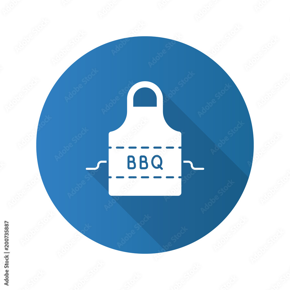 Barbecue apron flat design long shadow glyph icon Barbecue apron flat design long shadow glyph icon