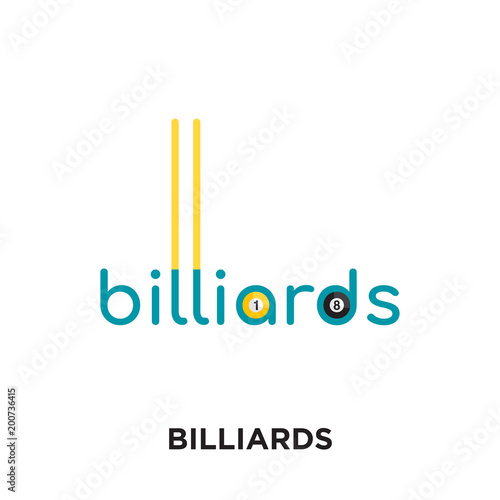 billiards logo isolated on white background for your web, mobile and app design