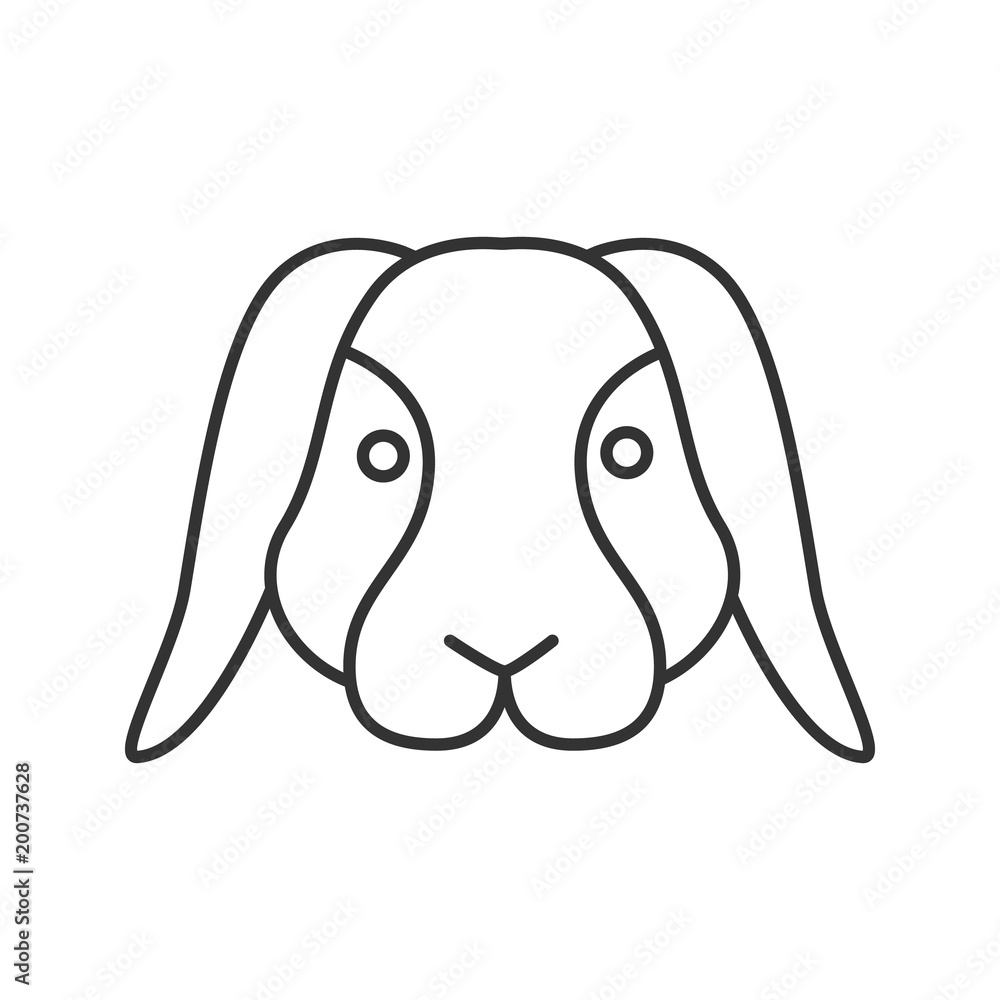 Dwarf rabbit linear icon Dwarf rabbit linear icon