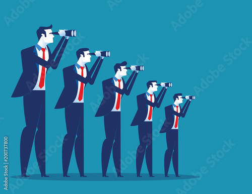 Business vision. Business team searching for success. Concept business vector illustration.