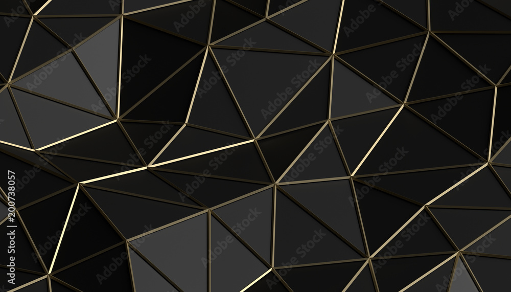 Fototapeta premium Streszczenie renderowania 3d powierzchni triangulowanej. Nowoczesne tło. Futurystyczny kształt wielokąta. Low poly minimalistyczny design na plakat, okładkę, branding, baner, afisz.