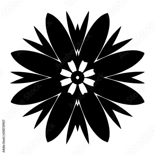 Decorative graceful flower in a blck - white colors