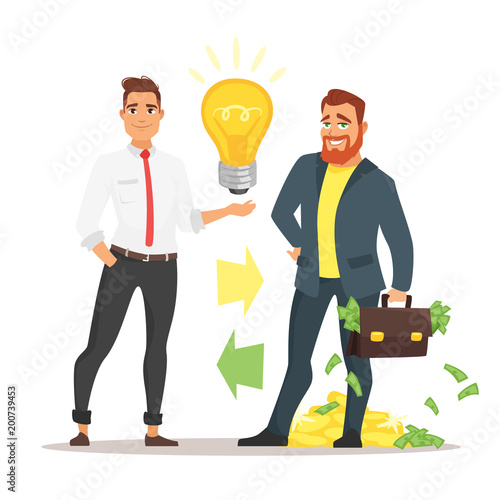 businessman offering an idea