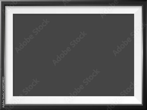 Photo frame. Realistic vector mock up. Simple empty framing for your business design. Vector template for art, picture, banner, print, painting, poster, quote, lettering or illustration.