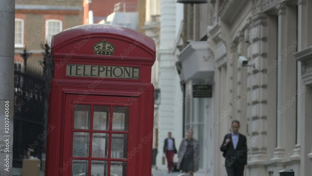 Telephone booth on the street in London Telephone booth on the street in London