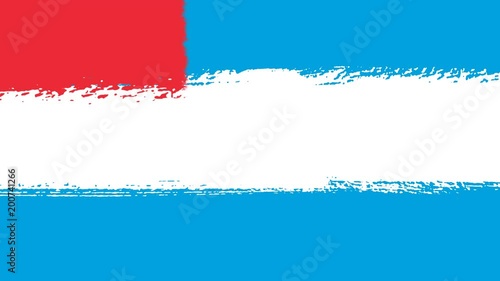 Flag of Luxembourg - Drawing Luxembourgian Flag by Brush Strokes