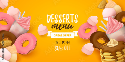 Colorful fast food  background. Vector Illustration