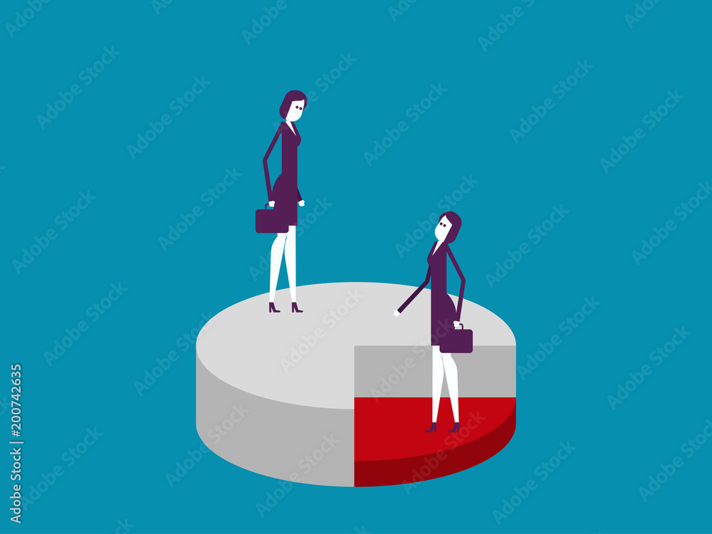 Business people and pie chart. Vector illustration business concept. Business people and pie chart. Vector illustration business concept.