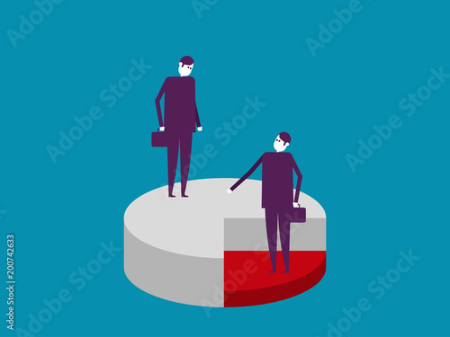 Business people and pie chart. Vector illustration business concept.