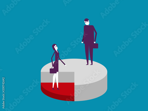 Business people and pie chart. Vector illustration business concept.